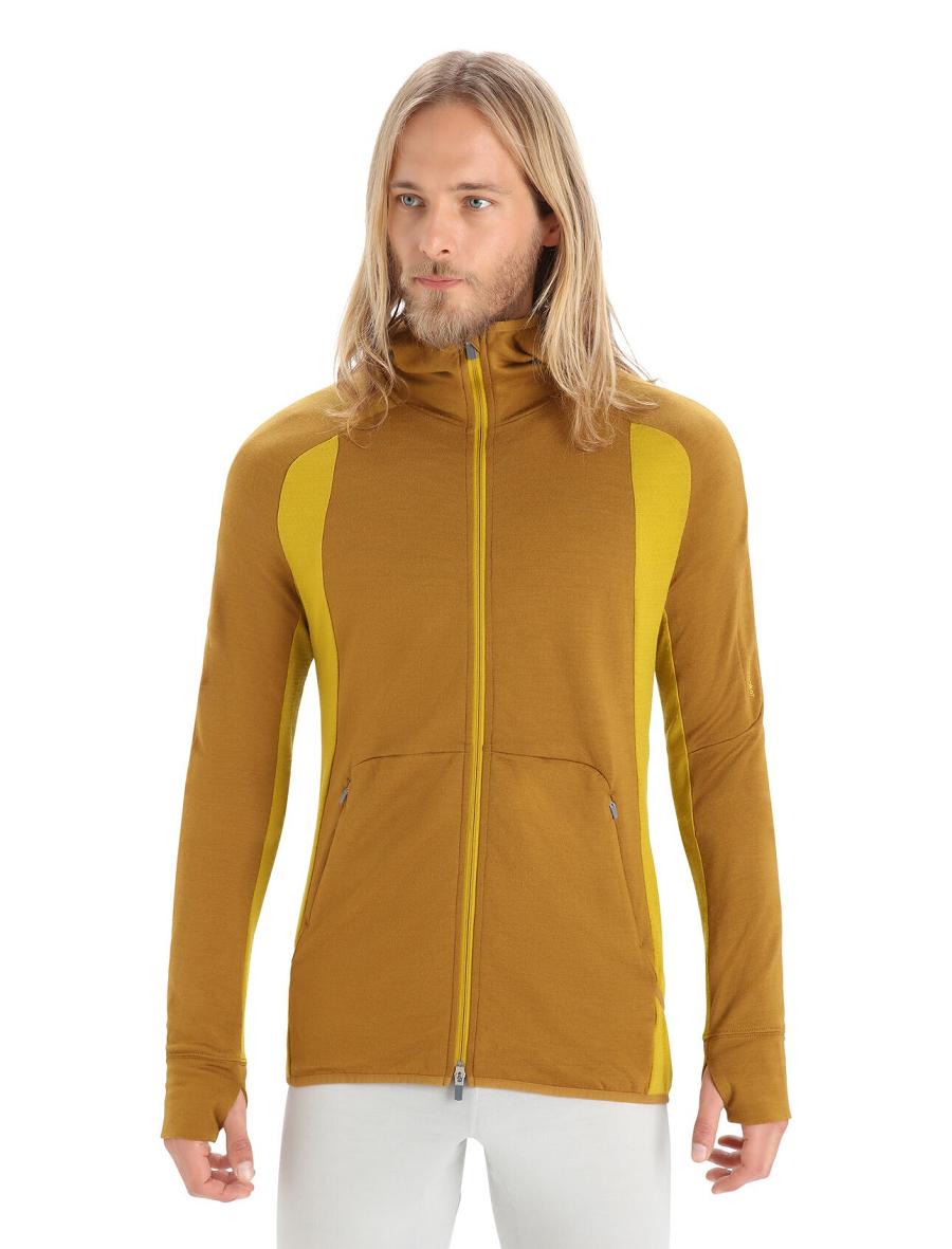 Sweat À Capuche Icebreaker ZoneKnit™ Merino Long Sleeve Zip Homme Doré | FR 1273JPQJ